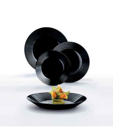 Service de table 18 pièces Harena Black Luminarc