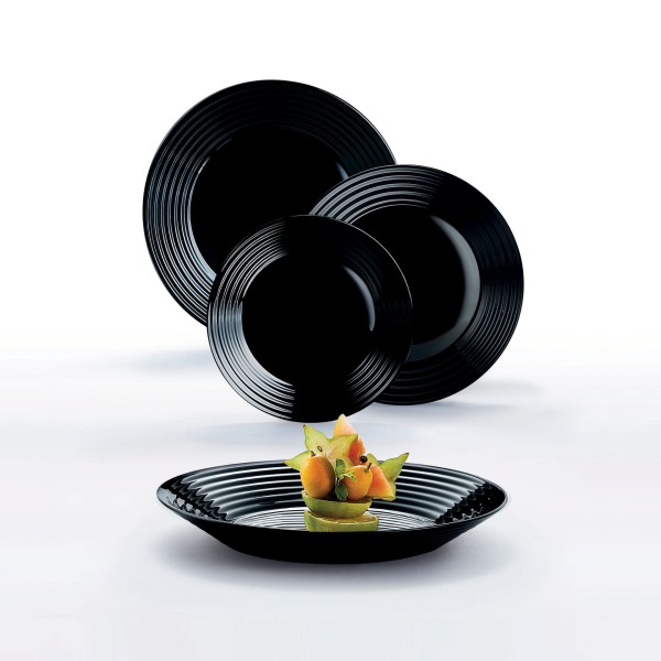 Service de table 18 pièces Harena Black Luminarc