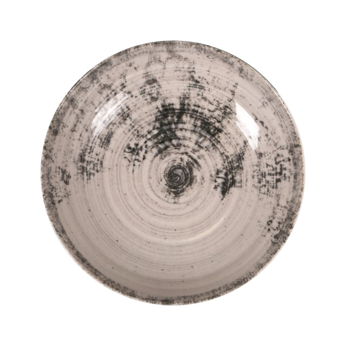 Assiette creuse 23cm Aspe Gris La Mediterranea