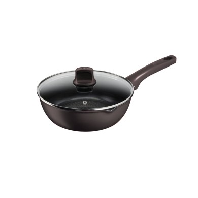 Poêle multi-usages avec couvercle 22cm IH Café Noir Unlimited Tefal Poêle multi-usages avec couvercle 22cm IH Café Noir Unlimited Tefal