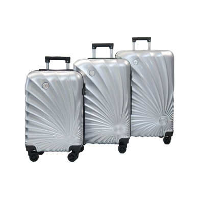 Set de 3 valises 35, 61, 97L silver en polycarbonate DANIEL HECHTER