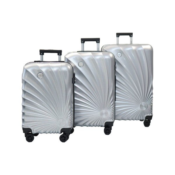Set de 3 valises 35, 61, 97L silver en polycarbonate DANIEL HECHTER