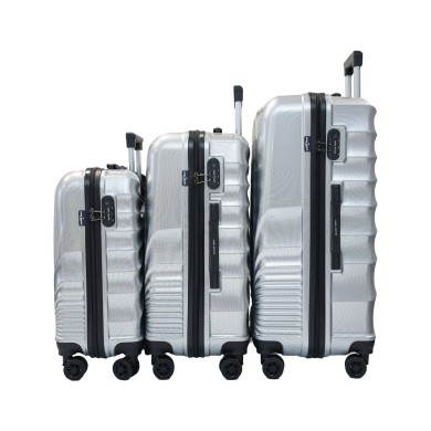 Set de 3 valises 35, 61, 97L silver en polycarbonate DANIEL HECHTER