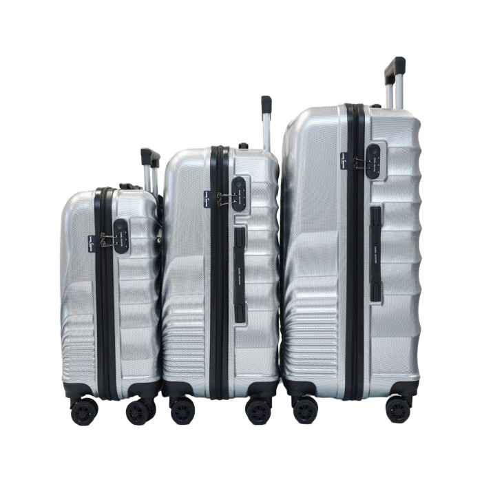 Set de 3 valises 35, 61, 97L silver en polycarbonate DANIEL HECHTER