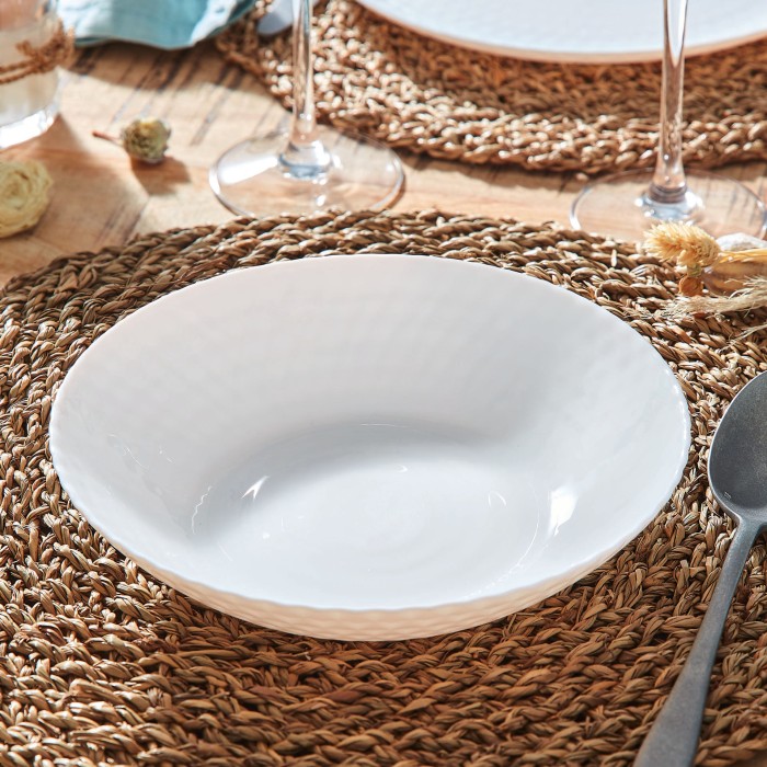 Assiette creuse 20cm Pampille Blanc Luminarc