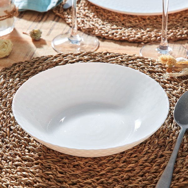 Assiette creuse 20cm Pampille Blanc Luminarc