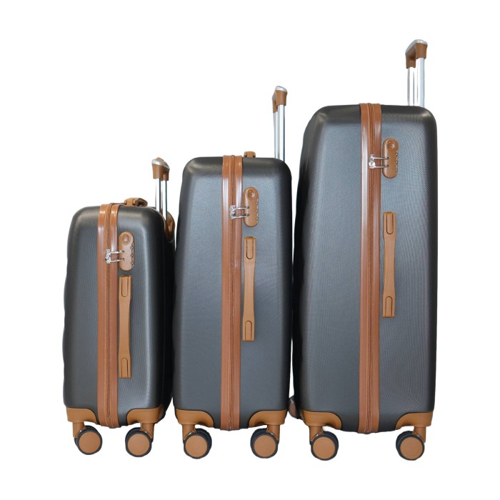 Set de 3 valises 35, 70 et 108L anthracite TR Texier