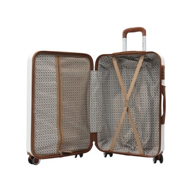Valise taille moyenne 43,5x26x67cm creme TR2 Texier