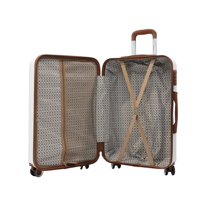 Valise taille moyenne 43,5x26x67cm creme TR2 Texier