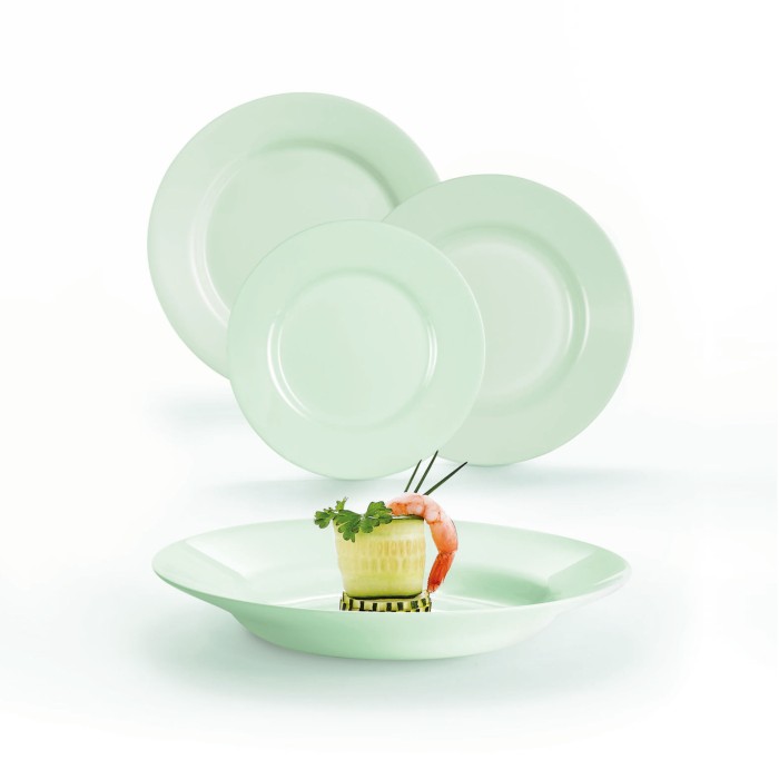 Service de table 18 pièces Plumi Paradise Green Luminarc