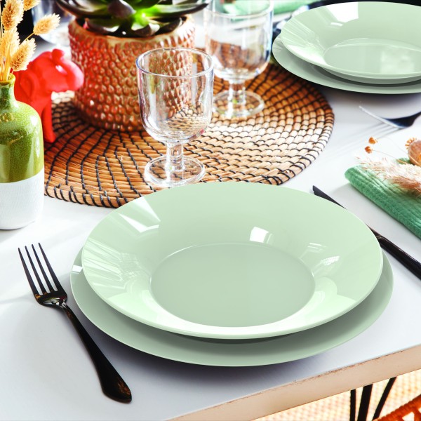 Service de table 18 pièces Plumi Paradise Green Luminarc