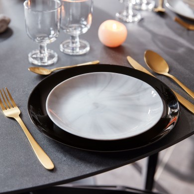 Assiette plate 25cm Diwali Noir Assiette plate 25cm Diwali Noir