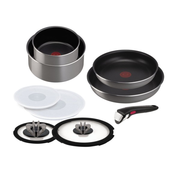 Batterie de cuisine 9 pièces Ingenio Cassis Grey Tefal