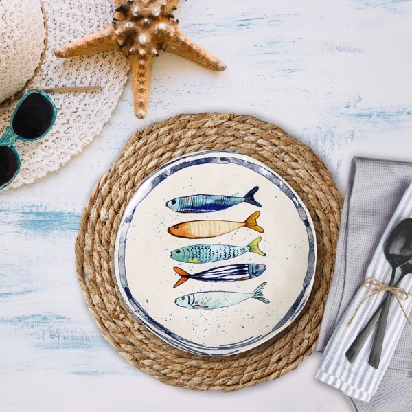 Assiette à dessert 20cm Peixe La Mediterranea