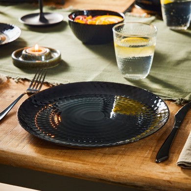 Assiette plate 25cm Pampille Noir Assiette plate 25cm Pampille Noir