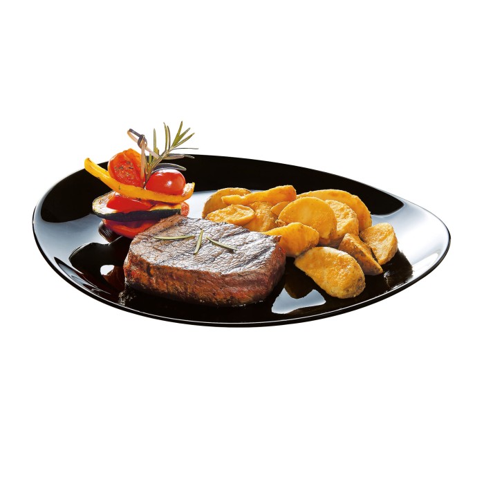 Assiette à steak noire 30x26cm Friend's Time Luminarc