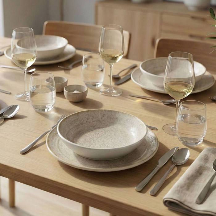 Assiette creuse 22cm Calobra Crème La Mediterranea