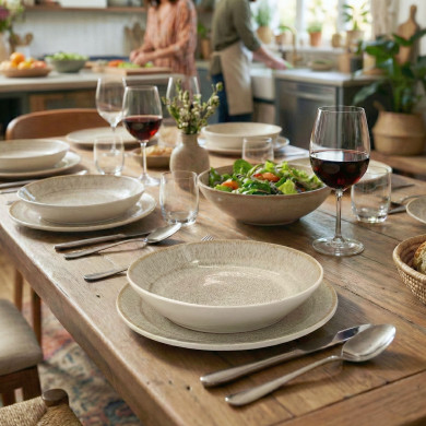 Assiette creuse 22cm Calobra Crème