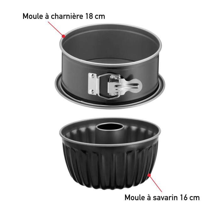 Set de 2 moules à gâteau compatibles air fryer Easy Release