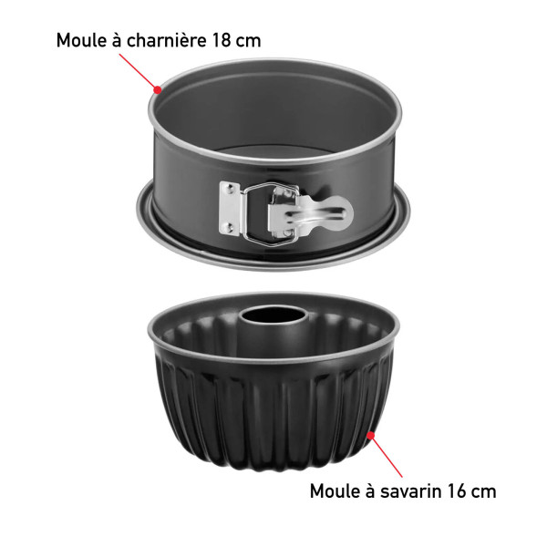 Set de 2 moules à gâteau compatibles air fryer Easy Release