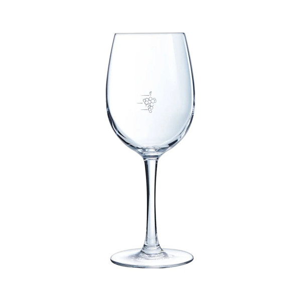Verre à pied 35cl jaugé grappe Vin au Verre