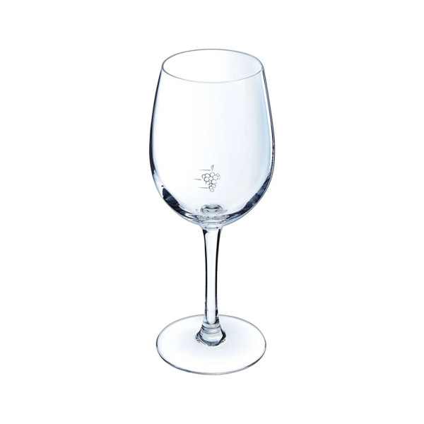 Verre à pied 35cl jaugé grappe Vin au Verre