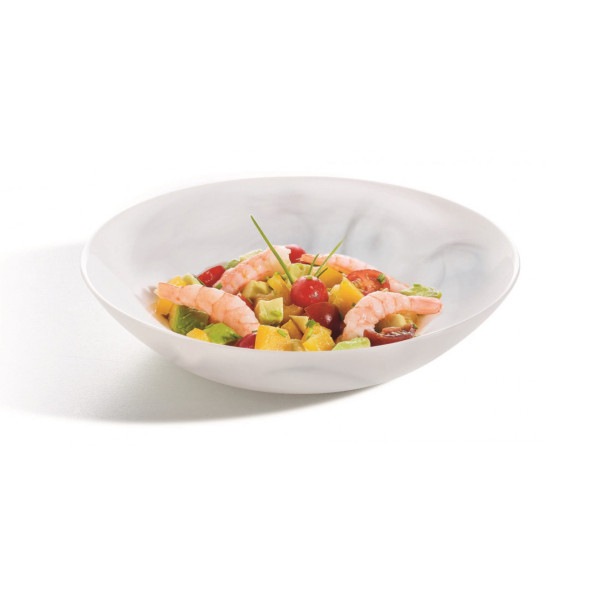 Assiette creuse 20cm Diwali Marbre Blanc