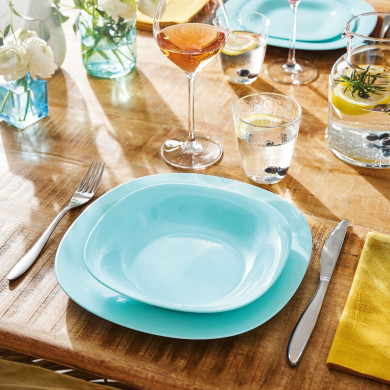 Service de table 18 pièces Carine Light Turquoise