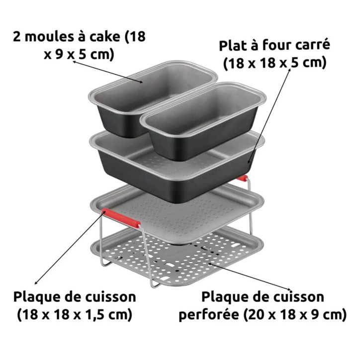 Set de 5 plats pour air fryer Dail'Easy