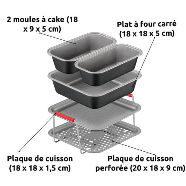 Set de 5 plats pour air fryer Dail'Easy