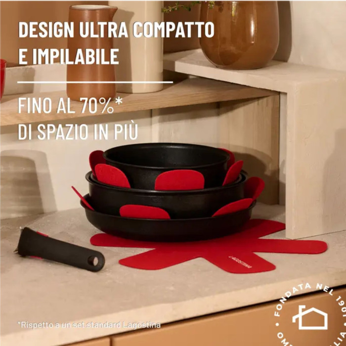 poêle 22cm ingenio mineralis black lagostina