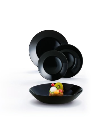 Service de table 18 pièces Zelie Noir Arcopal