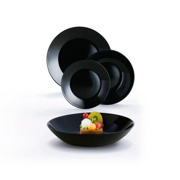 Service de table 18 pièces Zelie Noir Arcopal