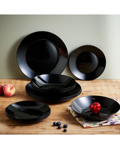 Service de table 18 pièces Zelie Noir Arcopal