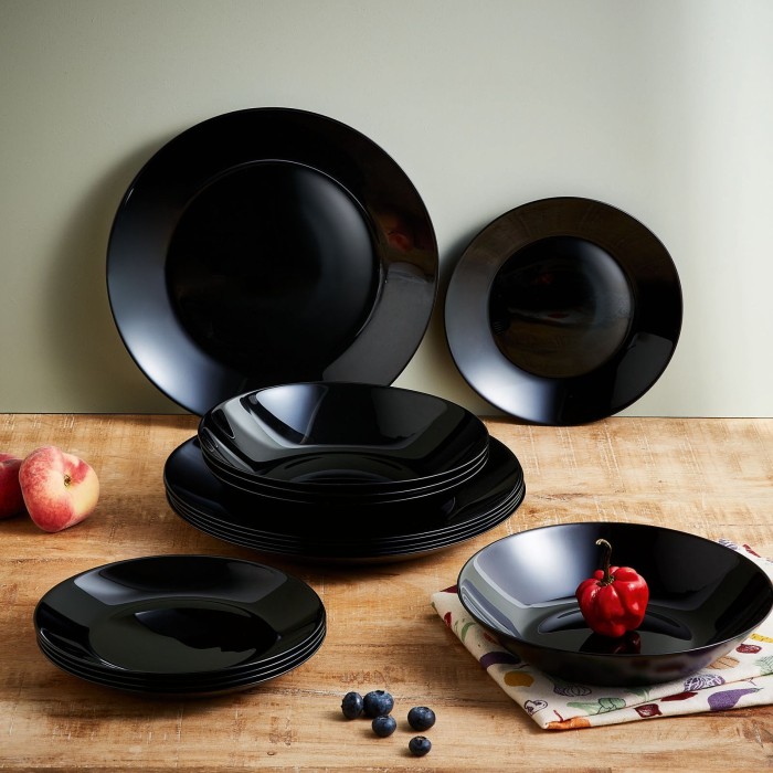 Service de table 18 pièces Zelie Noir Arcopal