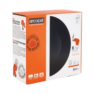 Service de table 18 pièces Zelie Noir