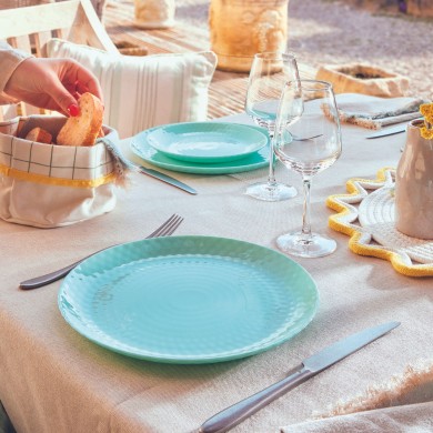 Assiette plate 25cm Pampille Turquoise Assiette plate 25cm Pampille Turquoise