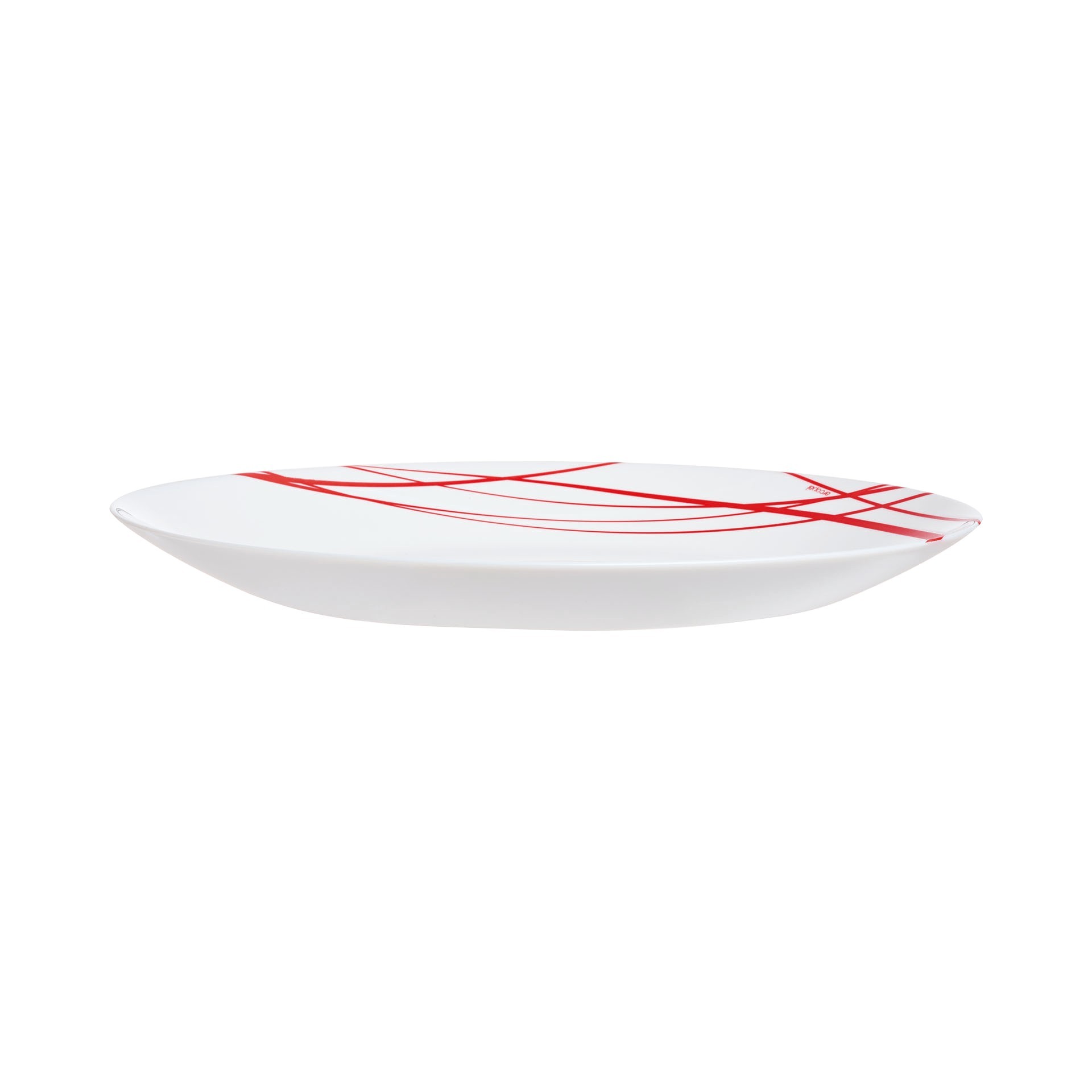Assiette plate 'Comedia Red' blanc en arcopal - L'Incroyable
