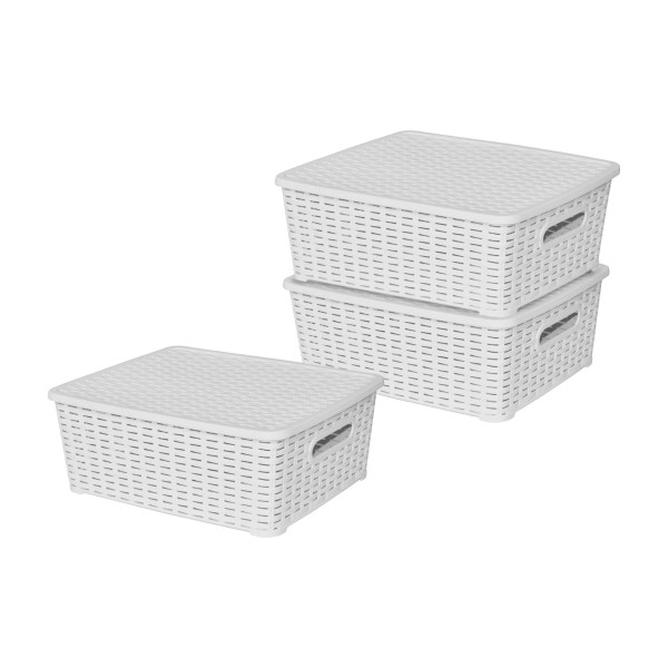 Lot de 3 boites de rangement blanches Store Box MM Sotufab Plast