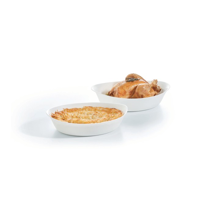 Set de 2 plats ovales 38x23cm et 32x20cm (1 manique offerte) Smart Cuisine Carine Luminarc