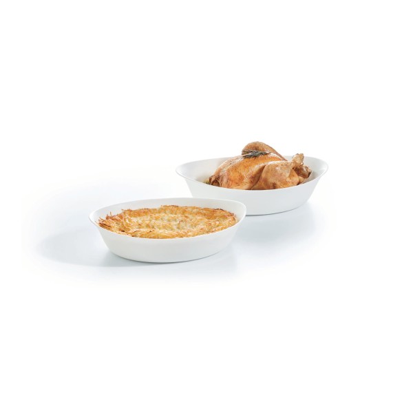 Set de 2 plats ovales 38x23cm et 32x20cm (1 manique offerte) Smart Cuisine Carine Luminarc