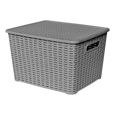 Lot de 3 boites de rangement grises Store Box GM Sotufab Plast