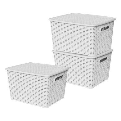 Lot de 3 boites de rangement blanches Store Box GM Sotufab Plast