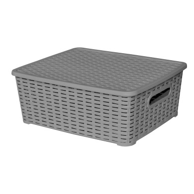 Lot de 3 boites de rangement grises Store Box MM Sotufab Plast