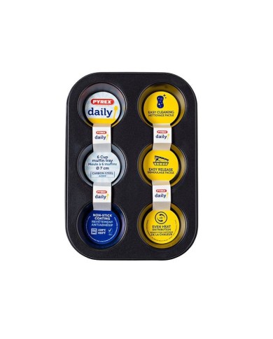 Moule en métal pour 6 muffins 7cm Daily Pyrex