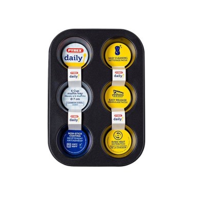 Moule en métal pour 6 muffins 7cm Daily Pyrex