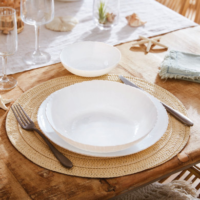 Assiette creuse 21cm Ammonite Blanc