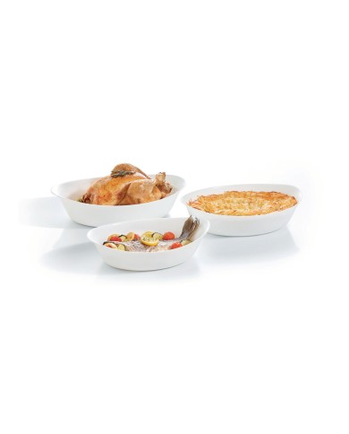 Set de 3 plats ovales 38x23, 32x20 et 29x17 cm Smart Cuisine Carine Luminarc