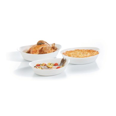 Set de 3 plats ovales 38x23, 32x20 et 29x17 cm Smart Cuisine Carine Luminarc