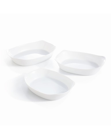 Set de 3 plats rectangulaires 38x28, 34x25 et 30x22 cm Smart Cuisine Carine Luminarc